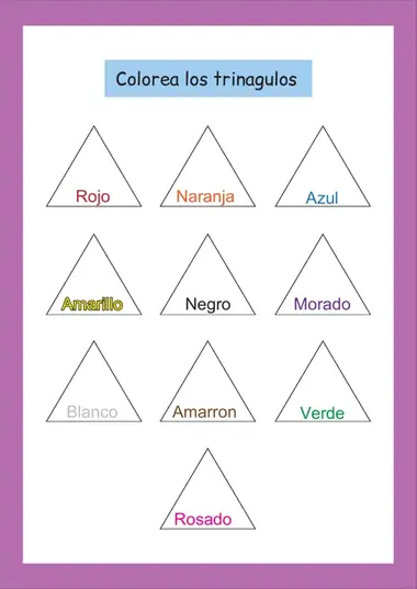 Actividad de primeros pasos: colorea los triángulos