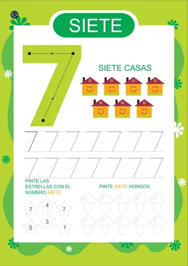 Actividad de preescolar: el número siete