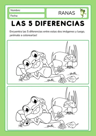 Actividad de alfabetización: encuentra las 5 diferencias