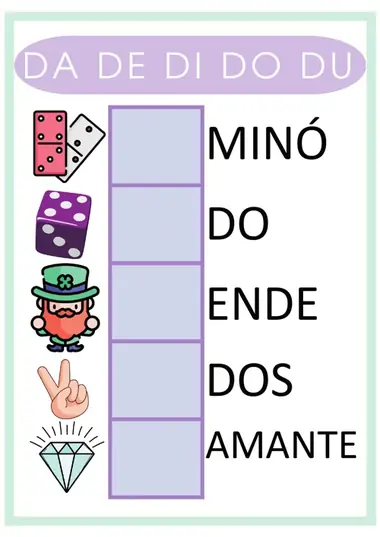 Actividad de alfabetización: sílabas DA DE DI DO DU